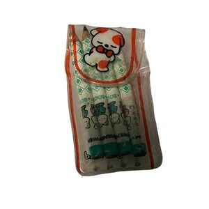 Vintage Sanrio My Friends Mini 1.5” Pencil Set In Clear Pouch 1980 Japan